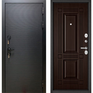 Стальная дверь Мастино Масс-90 Черный матовый 9S-181/Ларче темный 9S-104