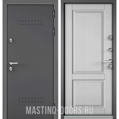Стальная дверь Мастино ТЕРМО-100 Букле графит R-5/Дуб шале белый 10 TD-1