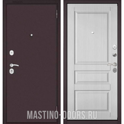 Входная дверь Мастино TRUST ECO-90 Букле шоколад/Ларче белый ЕD-2