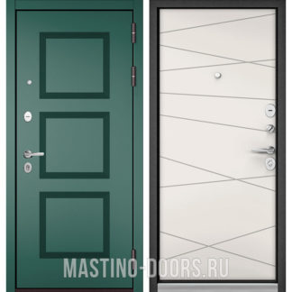 Входная дверь Мастино TRUST MASS Авокадо Веллюто 9S-192/Белый софт 9S-130