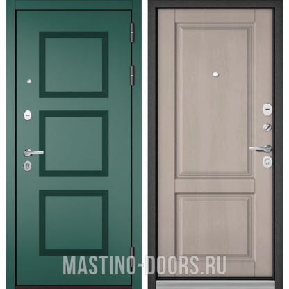 Металлическая дверь Мастино TRUST MASS Авокадо Веллюто 9S-192/Дуб шале белый 9SD-1