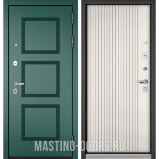 Стальная дверь Мастино TRUST MASS Авокадо Веллюто 9S-192/Эмаль белоснежная 9S-161
