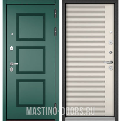 Входная дверь Мастино TRUST MASS Авокадо Веллюто 9S-192/Эмаль молоко 9S-160