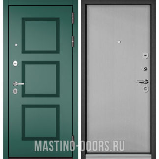 Стальная дверь Мастино TRUST MASS Авокадо Веллюто 9S-192/Эмаль светло-серая 9S-100