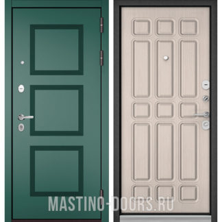Железная дверь Мастино TRUST MASS Авокадо Веллюто 9S-192/Ларче бьянко 9S-111