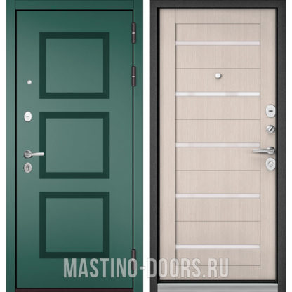 Входная дверь со стеклом Мастино TRUST MASS Авокадо Веллюто 9S-192/Ларче бьянко CR-3