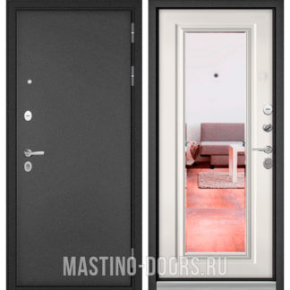 Металлическая дверь Мастино Масс-90 Букле антрацит/Белый софт 9S-140