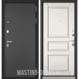 Стальная дверь Мастино Mass-90 Букле антрацит/Белый софт 9SD-2