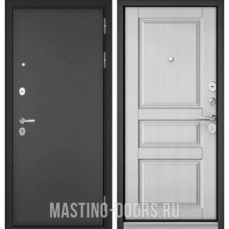Входная дверь Мастино Mass-90 Букле антрацит/Дуб белый матовый 9SD-2