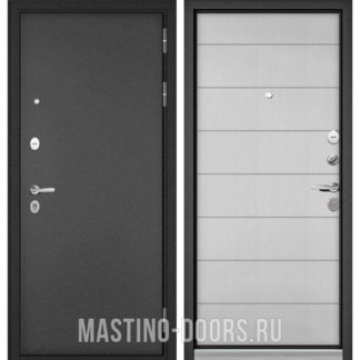 Железная дверь Мастино Масс-90 Букле антрацит/Дуб белый скандинавский 9S-135