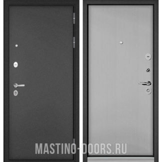 Входная дверь Мастино Mass-90 Букле антрацит/Эмаль светло-серая 9S-100