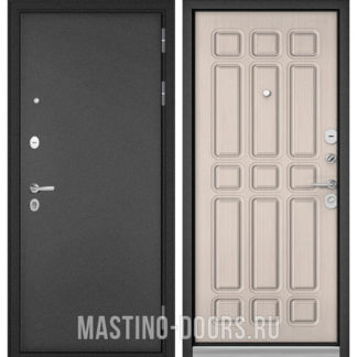 Железная входная дверь Мастино Масс-90 Букле антрацит/Ларче бьянко 9S-111