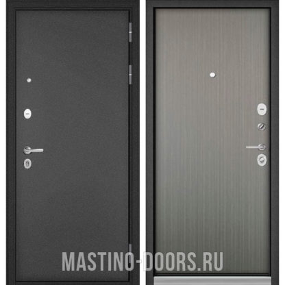 Железная дверь Мастино Mass-90 Букле антрацит/Орех пепельный 9S-100