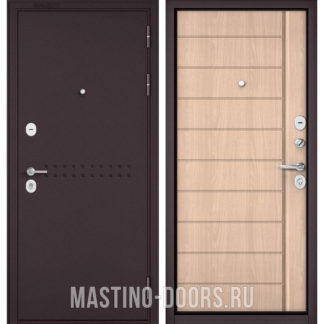 Входная дверь Мастино Mass-90 Букле шоколад R-4/Ясень ривьера крем 9S-136