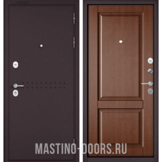 Стальная входная дверь Мастино Mass-90 Букле шоколад R-4/Карамель 9SD-1
