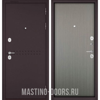 Стальная входная дверь Мастино Mass-90 Букле шоколад R-4/Орех пепельный 9S-100