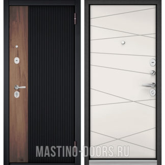 Железная дверь Мастино TRUST MASS Черный матовый 9S-401ГМ/Белый софт 9S-130