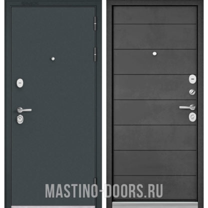 Входная дверь Мастино TRUST MASS Черный муар металлик/Бетон темный 9S-135