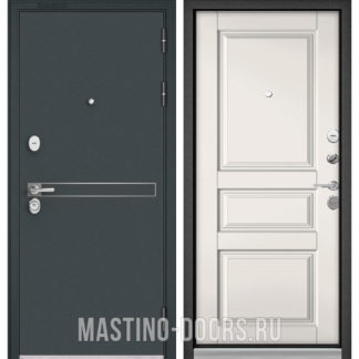 Стальная дверь Мастино TRUST MASS Черный шелк D-4/Белый софт 9SD-2