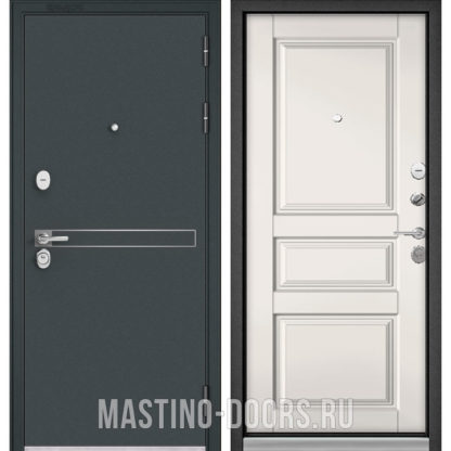 Стальная дверь Мастино TRUST MASS Черный шелк D-4/Белый софт 9SD-2