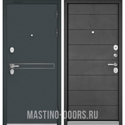 Стальная дверь Мастино TRUST MASS Черный шелк D-4/Бетон темный 9S-135