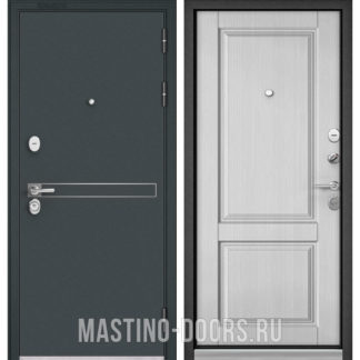 Входная металлическая дверь Мастино TRUST MASS Черный шелк D-4/Дуб белый матовый 9SD-1