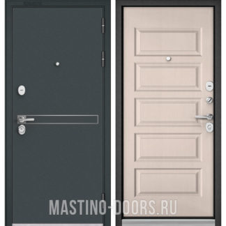 Железная входная дверь Мастино TRUST MASS Черный шелк D-4/Дуб светлый матовый 9S-108