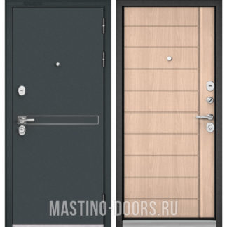 Стальная входная дверь Мастино TRUST MASS Черный шелк D-4/Ясень ривьера крем 9S-136