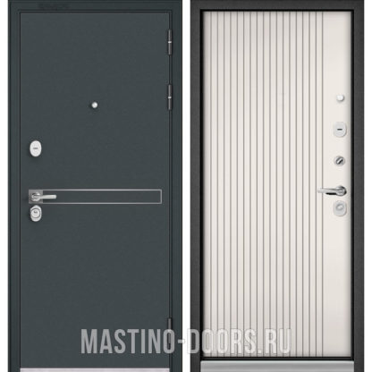 Металлическая дверь Мастино TRUST MASS Черный шелк D-4/Эмаль белоснежная 9S-161