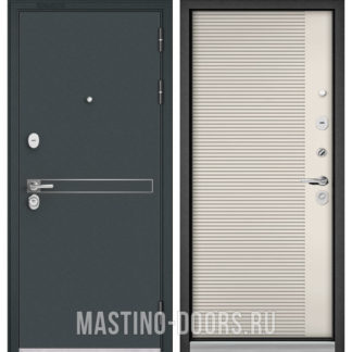 Входная железная дверь Мастино TRUST MASS Черный шелк D-4/Эмаль молоко 9S-160