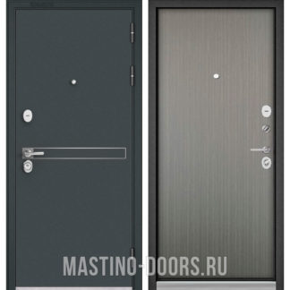 Стальная дверь Мастино TRUST MASS Черный шелк D-4/Орех пепельный 9S-100