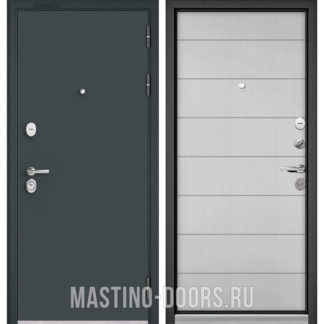 Входная дверь Мастино TRUST MASS Черный муар металлик/Дуб белый скандинавский 9S-135