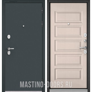 Стальная дверь Мастино TRUST MASS Черный муар металлик/Дуб светлый матовый 9S-108