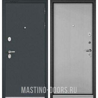 Железная дверь Мастино TRUST MASS Черный муар металлик/Эмаль светло-серая 9S-100