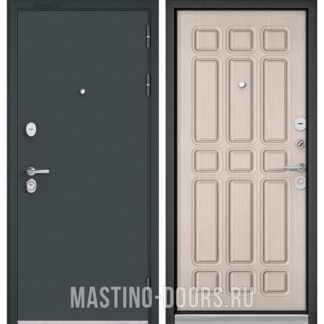 Железная входная дверь Мастино TRUST MASS Черный муар металлик/Ларче бьянко 9S-111