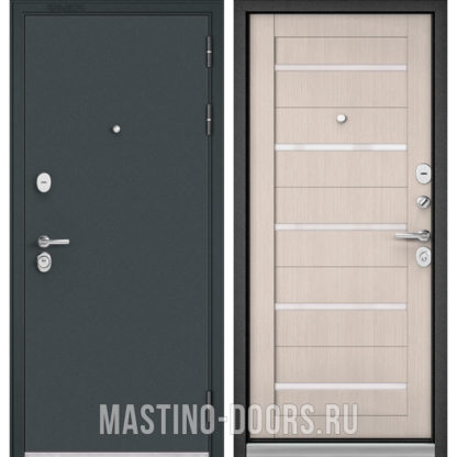 Металлическая дверь Мастино TRUST MASS Черный муар металлик/Ларче Бьянко CR-3