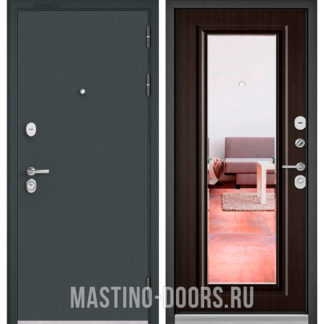 Входная стальная дверь Мастино TRUST MASS Черный муар металлик/Ларче шоколад 9P-140