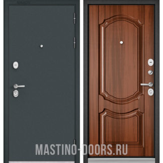 Металлическая дверь Мастино TRUST MASS Черный муар металлик/Орех лесной 9SD-4