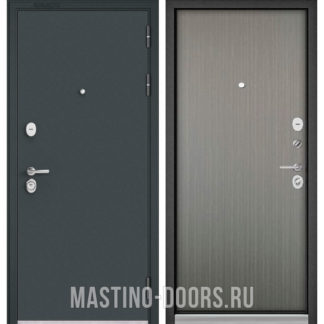 Стальная дверь Мастино TRUST MASS Черный муар металлик/Орех пепельный 9S-100