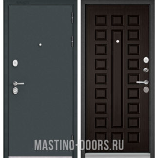Стальная входная дверь Мастино TRUST MASS Черный муар металлик/Венге 9S-110