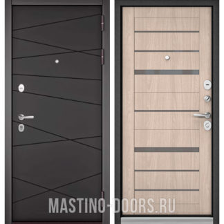 Железная дверь со стеклом Мастино Trust Mass Графит софт 9S-130/Ясень ривьера Айс CR-1