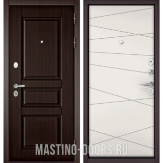 Железная дверь Мастино Траст Масс Ларче шоколад 9SD-2/Белый софт 9S-130