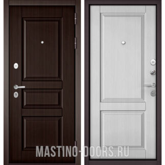 Металлическая дверь Мастино Траст Масс Ларче шоколад 9SD-2/Дуб белый матовый 9SD-1