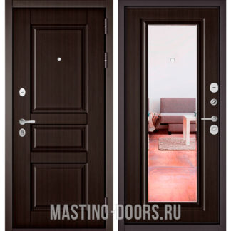 Железная дверь Мастино Траст Масс Ларче шоколад 9SD-2/Ларче шоколад 9S-140 с зеркалом