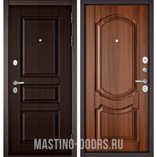 Стальная входная дверь Мастино Траст Масс Ларче шоколад 9SD-2/Орех лесной 9SD-4