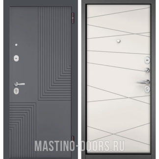 Железная входная дверь Мастино TRUST MASS Оскуро Веллюто 9S-195/Белый софт 9S-130