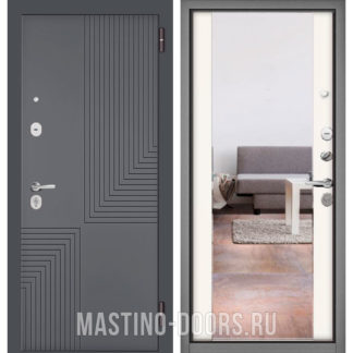 Входная дверь Мастино TRUST MASS Оскуро Веллюто 9S-195/Белый софт 9S-164 с зеркалом
