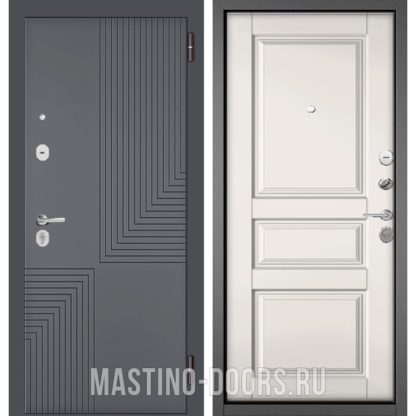 Металлическая дверь Мастино TRUST MASS Оскуро Веллюто 9S-195/Белый софт 9SD-2