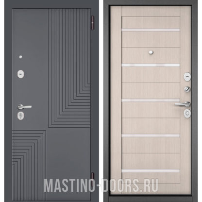 Входная дверь со стеклом Мастино TRUST MASS Оскуро Веллюто 9S-195/Ларче бьянко CR-3